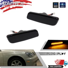 For Toyota Lexus Scion Smoked Lens Amber Front Corner Fender Side Marker Lights 