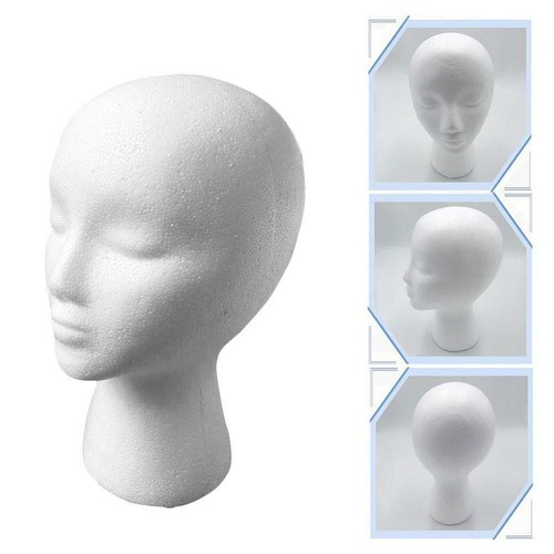 Polystyrene Unisex Foam Mannequin Head Display Model Wig Stand Dummy Female-'UK' - Picture 8 of 10