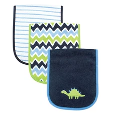 Luvable Friends Cotton Burp Cloths with Fiber Filling 3pk, Dinosaur, One Size