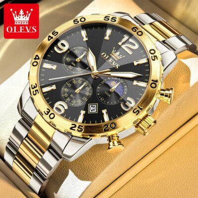 Waterproof Quartz Luminous Men's Watch Luxury Date Business OLEVS Men Strap