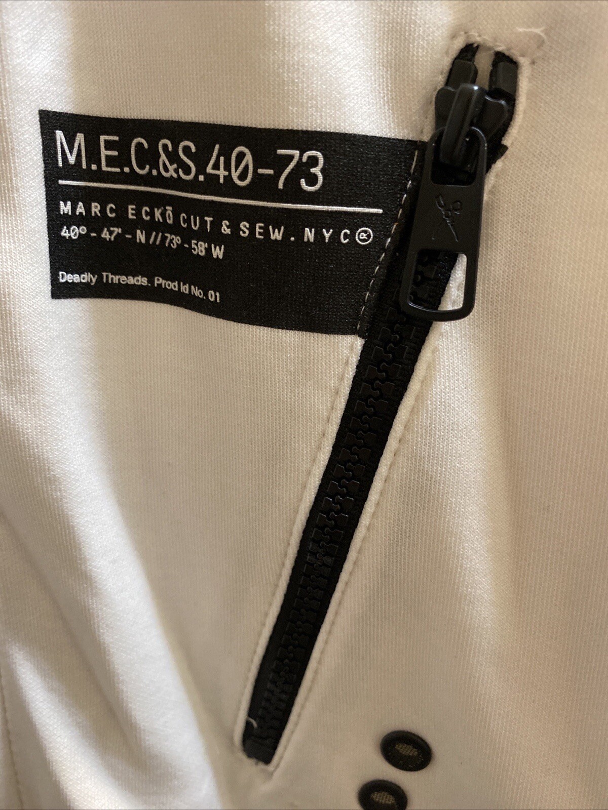 Mark Ecko Track Jacket White Zip Front Pocket Bla… - image 3