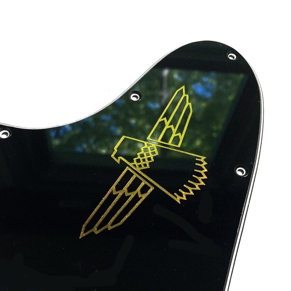 3 Ply Black Pickguard for Epiphone Thunderbird '64 Bass + GOLD
