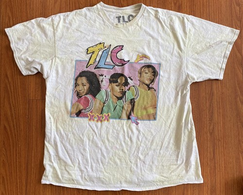Vintage 1992 TLC Graphic T-Shirt Hip Hop Band Rap 90s Size XL - 第 2/7 張圖片