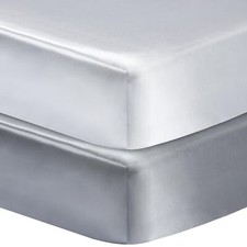 2 Pack Silk Crib Sheets for Baby with Sensitive Hair Satin Baby Mattress Shee...