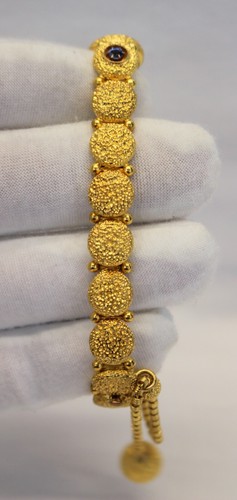💥RARE 14K Yellow Gold PATRIOTIC BRACELET Diamond Ruby Sapphire VICTORIAN ERA💥 - Picture 13 of 18