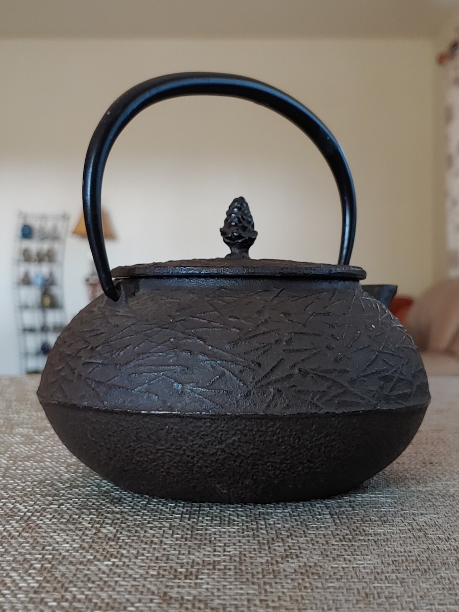 日本南部岩铸松果叶纹铁壶Vintage Japanese Nambu Kyusu Iron