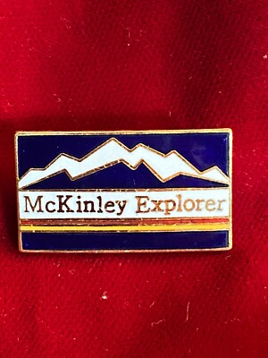 McKinley Explorer Mountain Skiing Train Excursion Cloisonné Lapel Travel Pin 