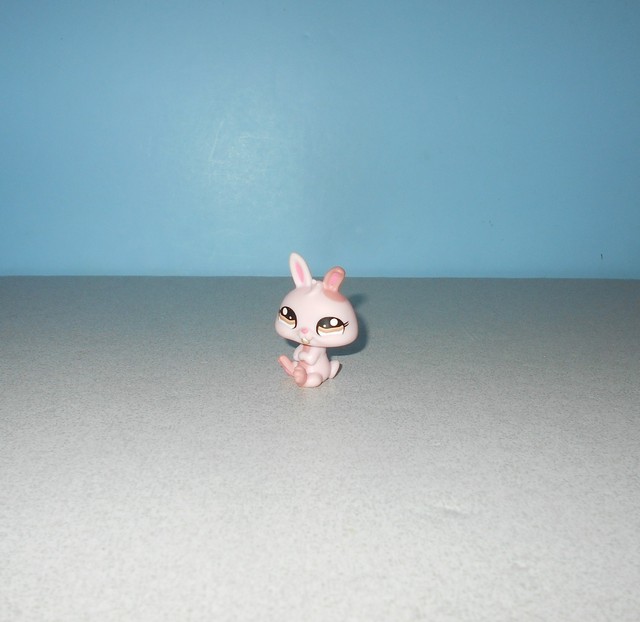 Littlest Pet Shop LPS Pink Purple Dwarf Baby Bunny Rabbit 1366 Brown