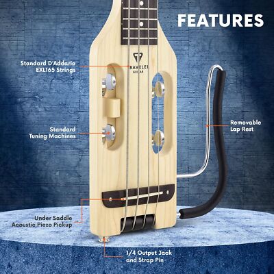 Traveler Guitar Ultra-Light Maple Bass Guitar | Small Bass Travel