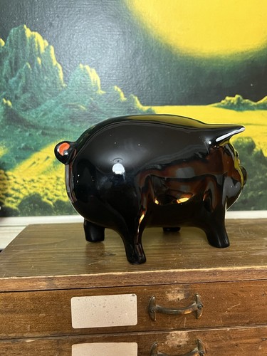 Vintage Italian Retro Pig Orange Money Box, Baldelli Sica Bertossi Mid Century - Picture 5 of 10