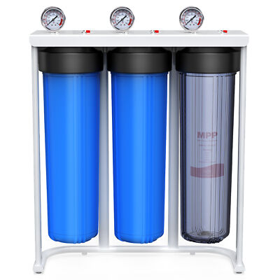 #ad #ad Whole House Water Filter – 3Stage Home Water Filtration System Pressure Gauges $279.99