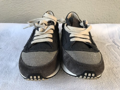 RARE EUC $1595 BRUNELLO CUCINELLI 36 US 6 NAVY CASHMERE LACE-UP SNEAKERS B - Picture 2 of 10