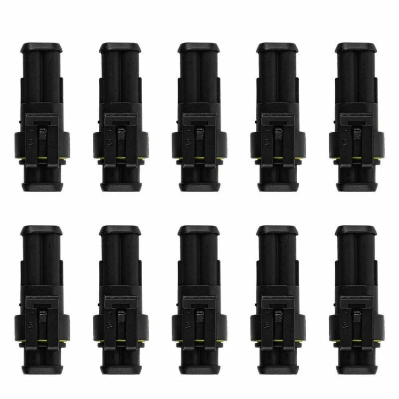 10x Kits 2 Pin Way Sellado Impermeable Cable Eléctrico Conector Enchufe Coche Auto Set Foto 4 de 4