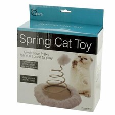 SPRING CAT TOY SPRING FURRY TOY ENTICES CATS TO PLAY  EXERCISE FOR HOURS 