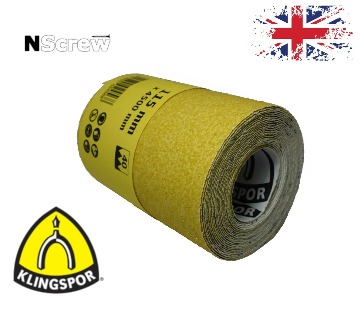 Sanding Rolls 115mm x 4.5m P40 P180 Klingspor Sandpaper Roll