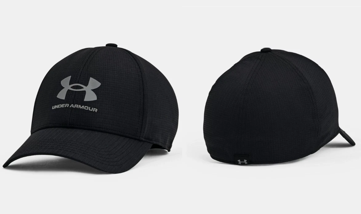 Under Armour Mens UA Iso-Chill ArmourVent Stretch Hat Black Vents Cool Hat  L/XL