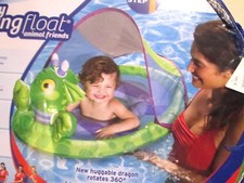 New SwimWays Baby Spring Float animal with 50 upf UV- Pink / Orange Color