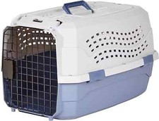 - 2-Door Top-Load Hard-Sided Dogs, Cats Pet Travel Carrier, Gray  Blue, 22.8"L