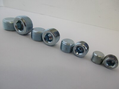 SPC 8250BK Black Pipe Fitting Plugs – NPT Sizes 1/2, 3/8, 1/4, 1/8 – Fuel, Water, Intake Use
