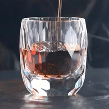 Crystal Glass Rocks Whiskey Glasses Old Fashioned Glass Cut Clear Diamonds 8oz