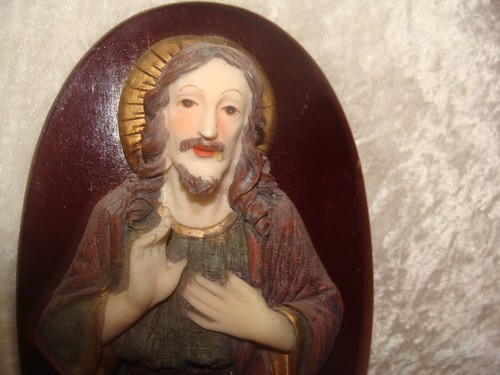 Divine Mercy of Jesus Christ Wall Hanging Holy Water Font, 7.75” h x 4.5” w~VGC~ - Picture 2 of 3
