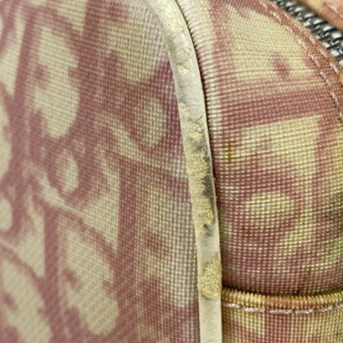 Christian Dior Trotter Pattern Canvas Shoulder Bag Crossbody Pink No.1 Silver - Picture 4 of 7