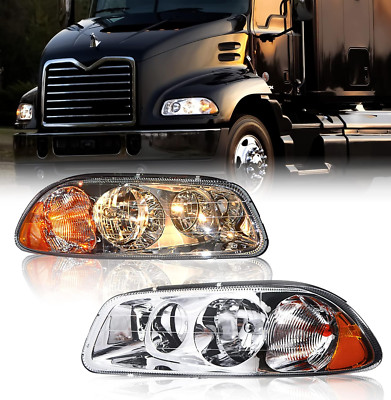 Headlight PAIR Replacement for Mack Vision Granite Pinnacle CX CXU CXN GU4 GU5 G