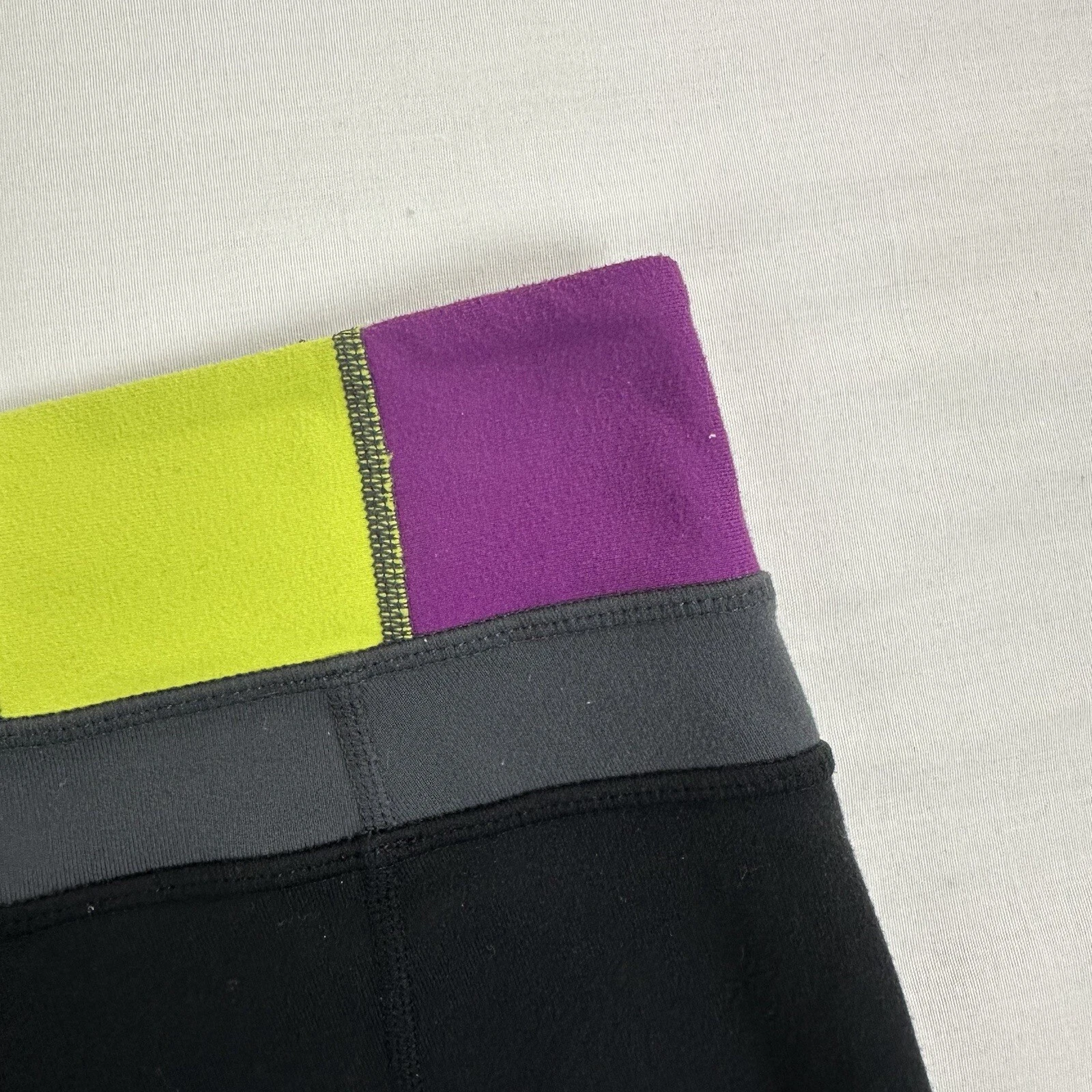 lululemon groove colorblock flare waistband mid rise pants
