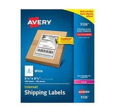 1000 Avery Shipping Labels TrueBlock 5 1/2 x 8 1/2 White 5 PACK 200 Labels Each