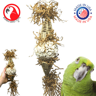 Bonka Bird Toys 2558 Sola Lily Cone Medium Parrot Natural Chew Cage Toy