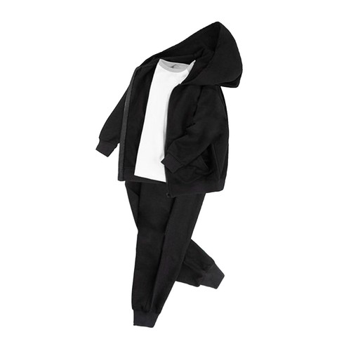 Kids Boys Girls Outfit Running Hooded Zipper Tracksuit Long Sleeve Sweatshirt - Picture 23 of 27