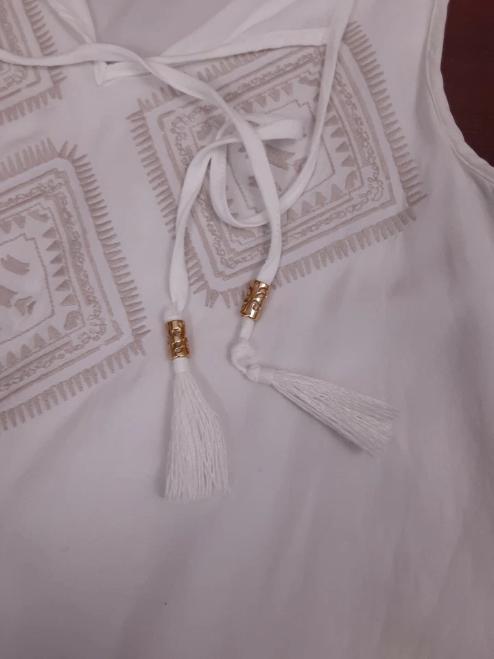 Green Dragon Boho Embroidered Tank Top Size XS - Image 3 of 4