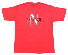 Vintage Nautica Spell Out Logo Tee Magenta Size XL Mens T Shirt Made In USA