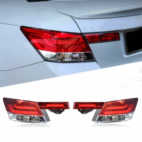 4PCS Red Tail Lights LED For 2008-2011 2012 Honda Accord Sedan DRL Rear Lamps - Picture 1 of 10