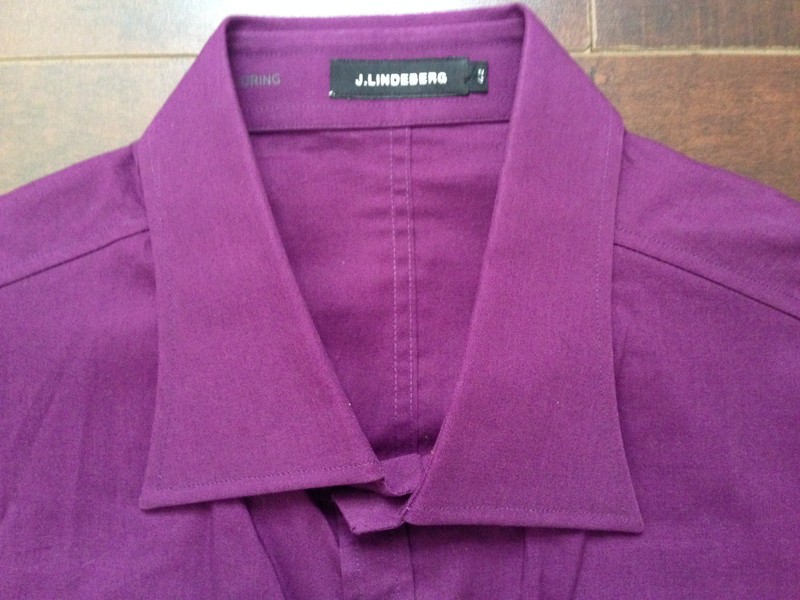 NWOT J.LINDEBERG Purple 100% Cotton Slim Fit Dress Shirt - 42
