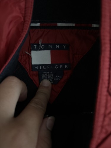 TOMMY HILFIGER 1/4 ZIP QUILTED FLEECE VARSITY LOGO PULLOVER JACKET RED MENS XXL - Picture 5 of 9