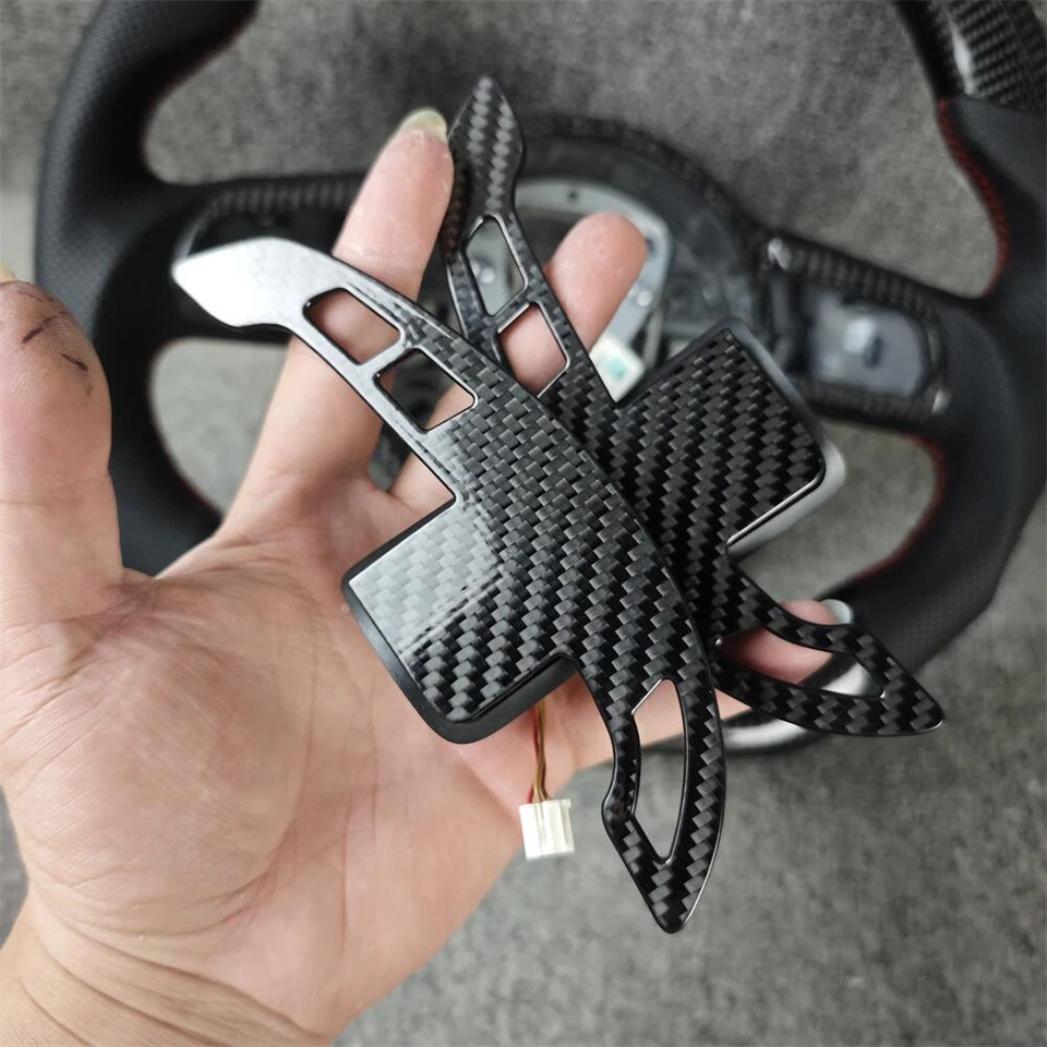 Levas de cambio de volante de fibra de carbono para Audi TT TTRS R8 2008-2015 Foto 2 de 2