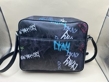 DKNY Cleo Graffiti Crossbody Bag Black Faux L...