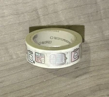 TheCoffeeMonsterzCo Calendar Emoti White Washi Tape Roll 15 mm TCMC