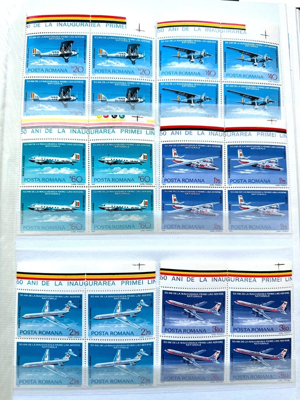 Romania Sc. C200-05, C215-20, C223-9 Blks of 4, C208-11 Pairs, 2xSc. 221, C230