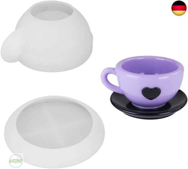 Kaffeebecher-Harz-Formen, 2 StüCk, Silikon-Teetassen- Und Untersetzer-Formen,-image