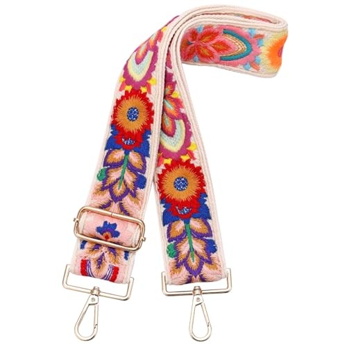 Wide Purse straps Crochet Flower replacement crossbody for Handbag Adjustable - Picture 4 of 4