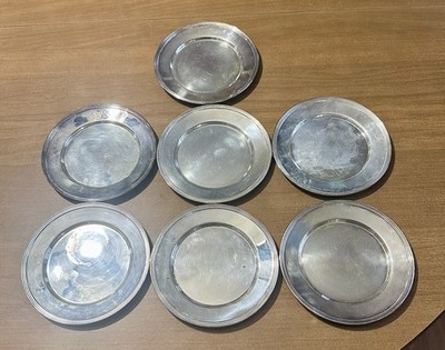 FB Rogers Silver Co Silver on Copper 6  Dessert Appetizer Plates 1025 Lot Of 7