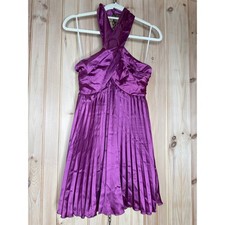 NWT Lulus Renlee Purple Halter Pleated Mini Dress Party Cocktail Night Out Sz S