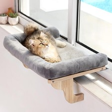 Zakkart Cat Perch for Window Sill with Bolster Orthopedic Hammock Design 26.4' W