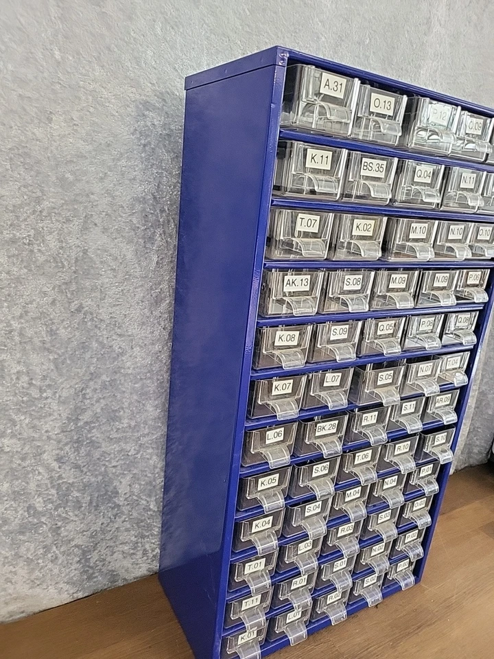 Kleinteilemagazin aus Metall stapelbar, Sortimentskasten, Schubladenschrank 60 - Bild 4 von 4