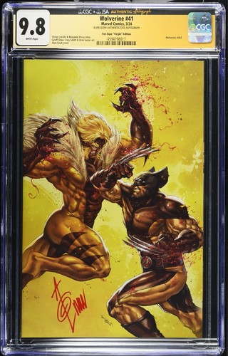 Wolverine #41 CGC 9.8 - Signed -Alan Quah Fan Expo VIRGIN X-Men Sabertooth War