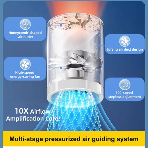 Für Reisefreundlicher USB Mini Handventilator 6 Geschwindigkeitsstufen Akku - Afbeelding 4 van 16