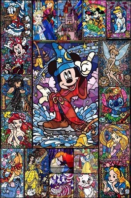 Disney Mickey Mouse Kinder Film Mosaik Effekt Wandbild Gerahmte Leinwand Bilder