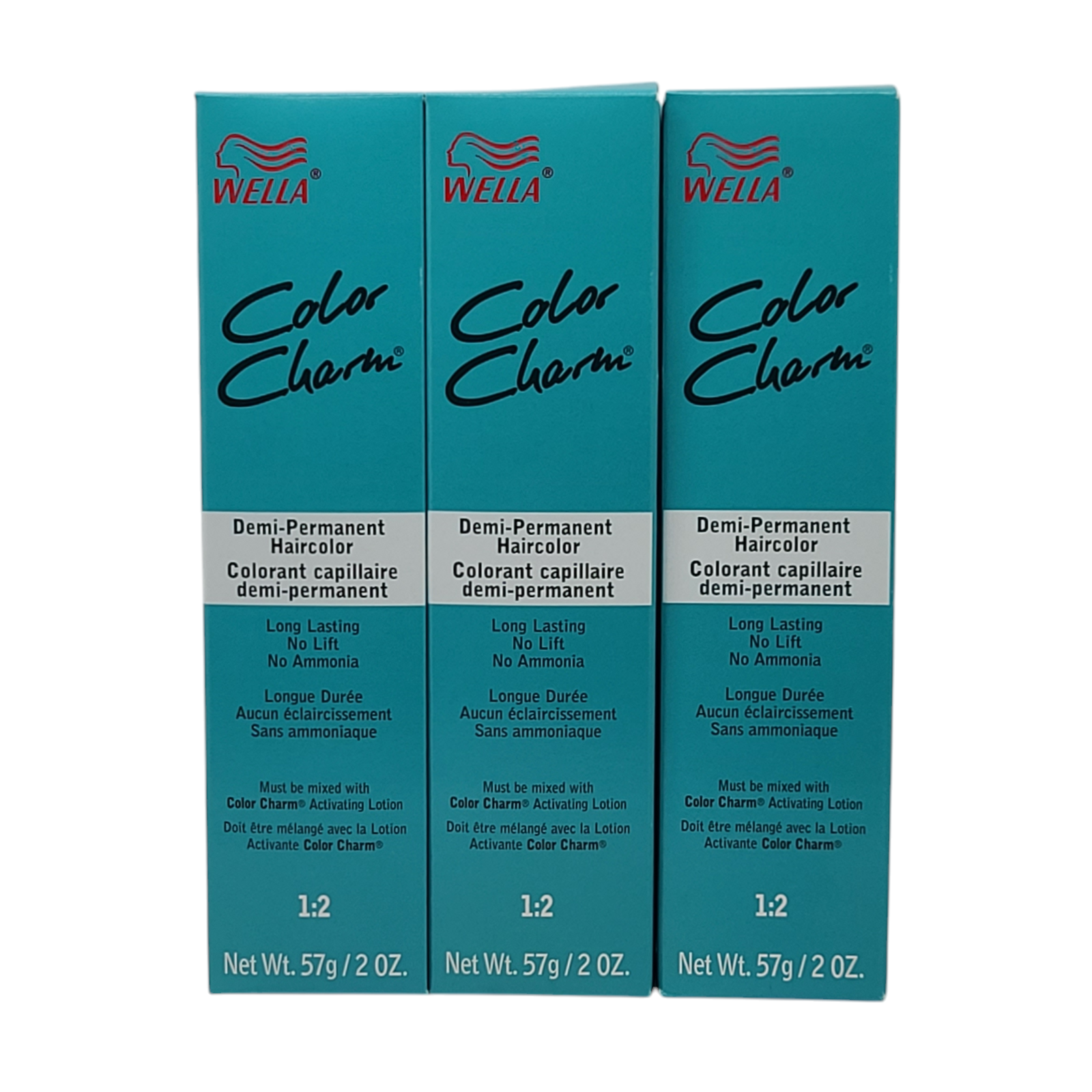 3 Pack Wella Color Charm Demi-Permanent 6RV 6/45 Fiery Red - 2 oz Ammonia Free